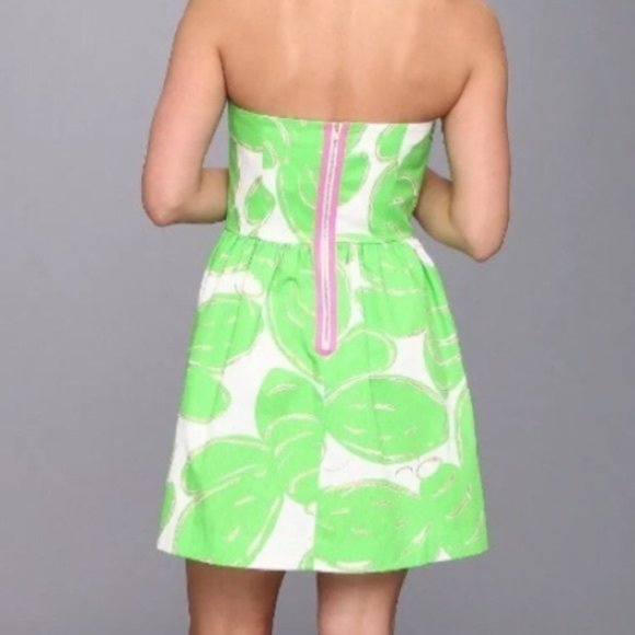 Lilly Pulitzer strapless green bee dress, 2 - Picture 6 of 6
